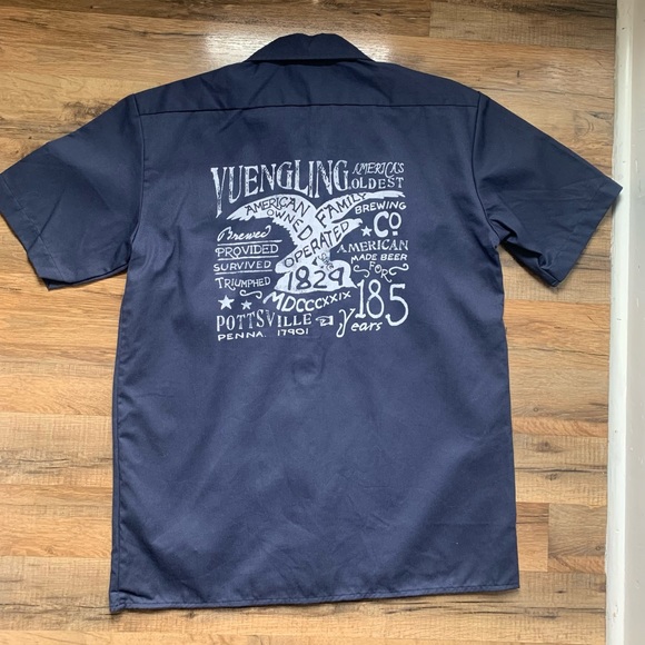 🍺Yuengling Graphic PrintX Dickies Shortsleeved Work-shirt NWT Size-M Navy-White - Picture 9 of 16